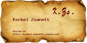 Korbel Zsanett névjegykártya